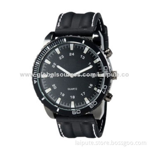 Large Face Dial Body Style Unisex Analog Quartz Wristwatch with Number Marks and Silicone BandNew